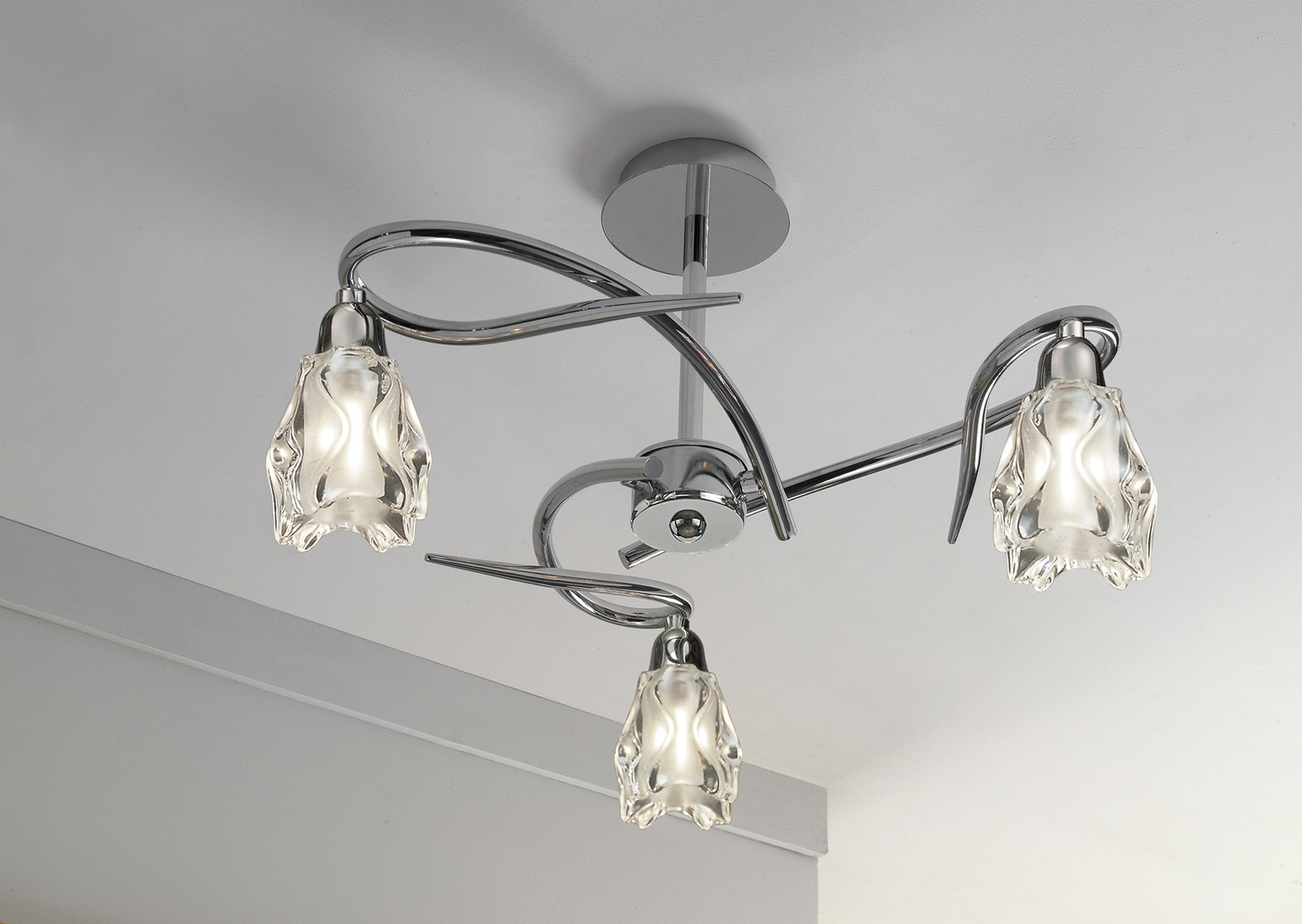 Amel Polished Chrome Ceiling Lights Mantra Semi Flush Fittings